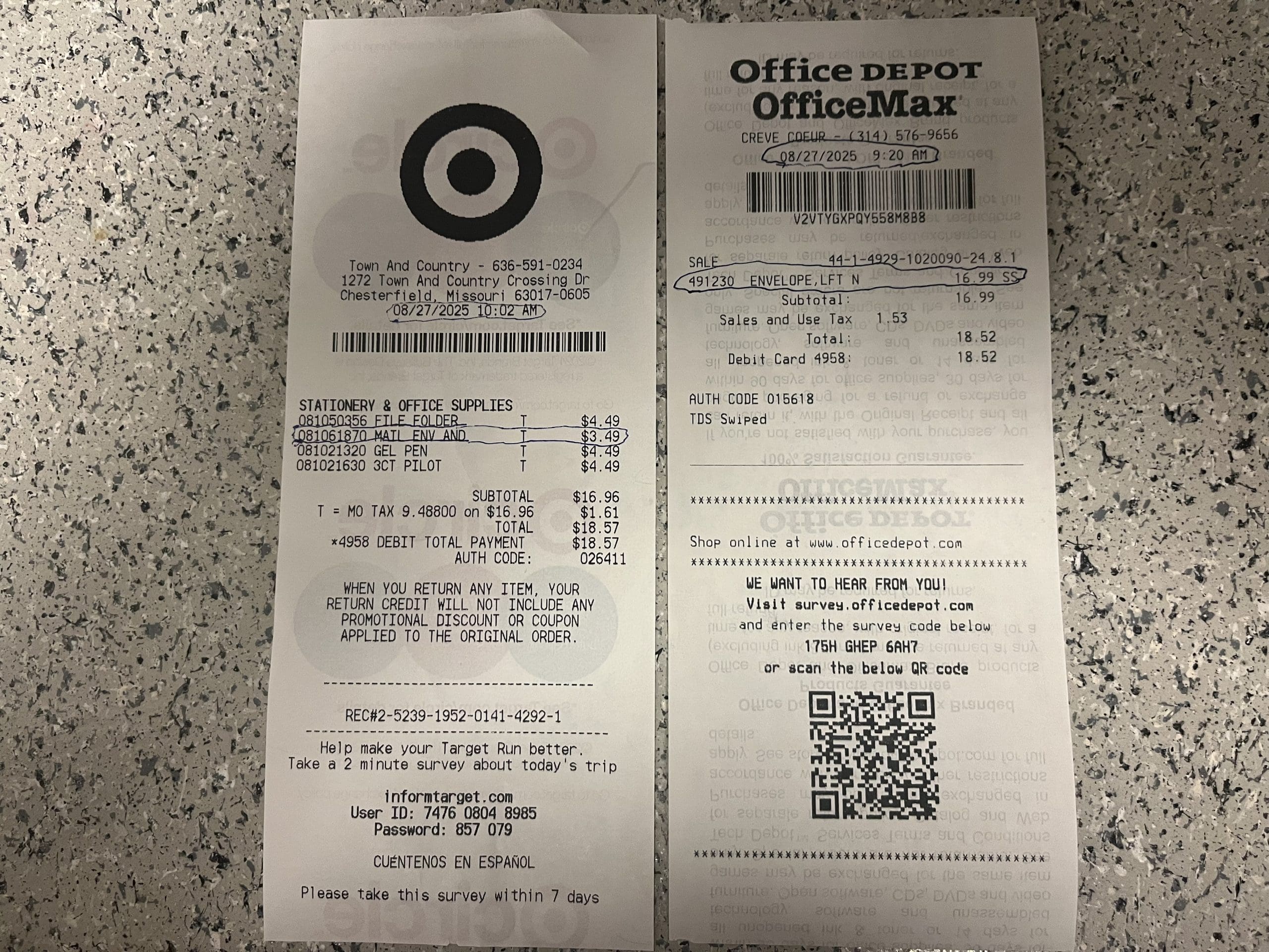 Office Depot v. Target - #10 Envelopes - Price Comparison 2 Office Depot v. Target - #10 Envelopes - Price Comparison