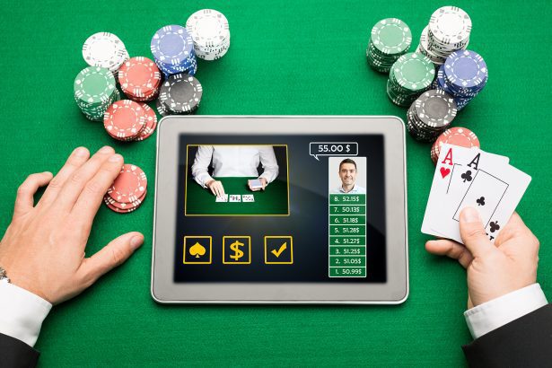 BigStock Online Gambling Table w Tablet